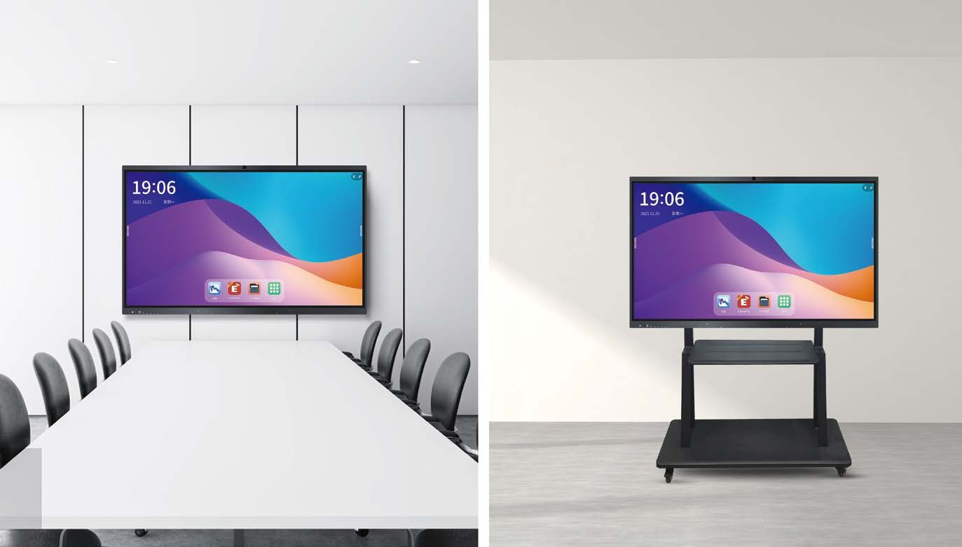 What are the functions of the interactive flat panel?